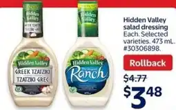 Walmart Hidden Valley salad dressing offer