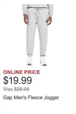 Costco Gap Men's Fleece Jogger offer