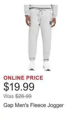 Costco Gap Men's Fleece Jogger offer