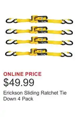 Costco Erickson Sliding Ratchet Tie Down 4 Pack offer
