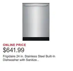 Costco Frigidaire 24 in. Stainless Steel Built-In Dishwasher with Sanitize Cycle offer