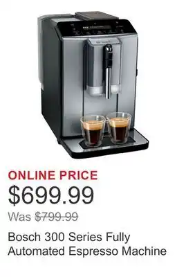 Costco Bosch 300 Series Fully Automated Espresso Machine offer
