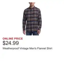 Costco Weatherproof Vintage Men's Flannel Shirt offer