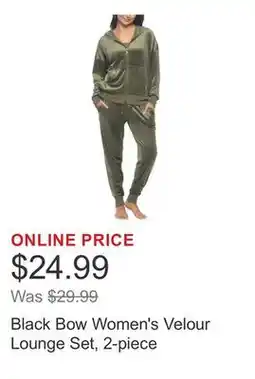 Costco Black Bow Women's Velour Lounge Set, 2-piece offer