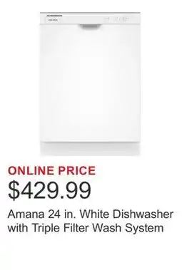 Costco Amana 24 in. White Dishwasher with Triple Filter Wash System offer