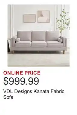 Costco VDL Designs Kanata Fabric Sofa offer