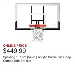 Costco Spalding 137 cm (54-in.) Acrylic Basketball Hoop Combo with Bracket offer