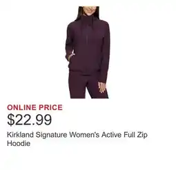 Costco Kirkland Signature Women's Active Full Zip Hoodie offer