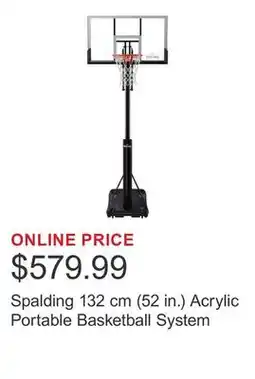 Costco Spalding 132 cm (52 in.) Acrylic Portable Basketball System offer