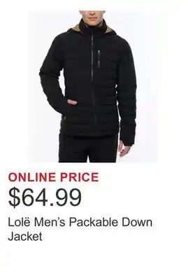 Costco Lolë Men's Packable Down Jacket offer