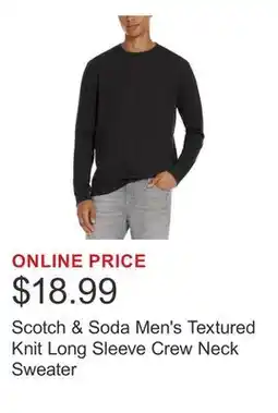 Costco Scotch & Soda Men's Textured Knit Long Sleeve Crew Neck Sweater offer