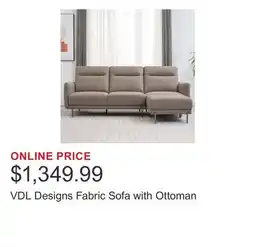 Costco VDL Designs Fabric Sofa with Ottoman offer