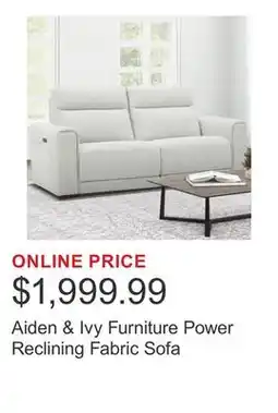 Costco Aiden & Ivy Furniture Power Reclining Fabric Sofa offer