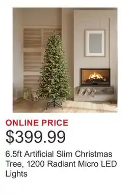 Costco 6.5ft Artificial Slim Christmas Tree, 1200 Radiant Micro LED Lights offer