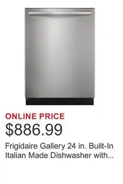 Costco Frigidaire Gallery 24 in. Built-In Italian Made Dishwasher with Cleanboost Technology offer