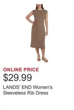 Costco LANDS' END Women's Sleeveless Rib Dress offer