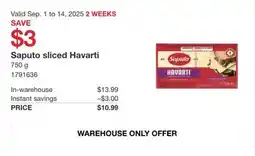 Costco Saputo sliced Havarti offer
