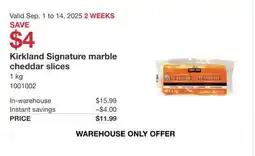 Costco Kirkland Signature Marble Cheddar Slices offer