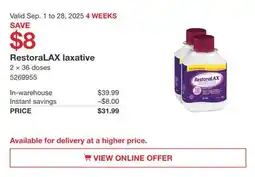 Costco RestoraLAX laxative offer