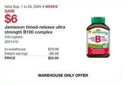 Costco Jamieson timed-release ultra strength B100 complex offer