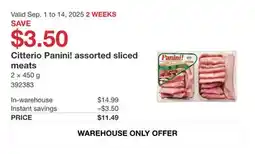 Costco Citterio Panini! assorted sliced meats offer