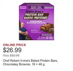 Costco Chef Robert Irvine's Baked Protein Bars, Chocolatey Brownie, 18 × 46 g offer