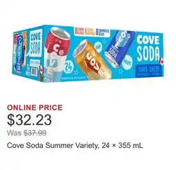 Costco Cove Soda Summer Variety, 24 × 355 mL offer