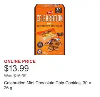 Costco Celebration Mini Chocolate Chip Cookies, 30 × 26 g offer