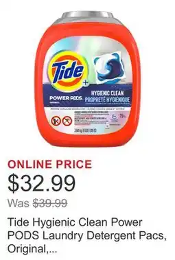 Costco Tide Hygienic Clean Power PODS Laundry Detergent Pacs, Original, 79-count offer