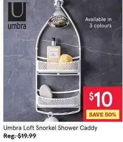 Kitchen Stuff Plus Umbra Loft Snorkel Shower Caddy offer