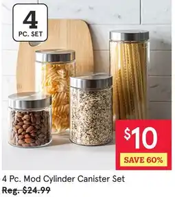 Kitchen Stuff Plus 4 Pc. Mod Cylinder Canister Set offer