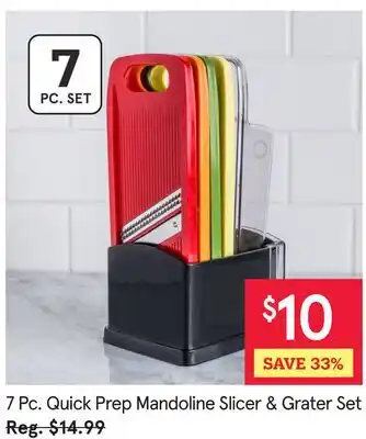 Kitchen Stuff Plus 7 Pc. Quick Prep Mandoline Slicer & Grater Set offer