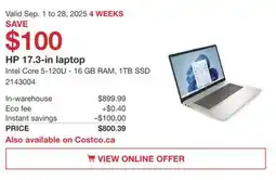 Costco HP 17.3-in laptop offer