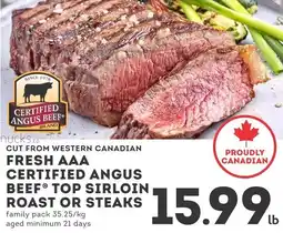 IGA Fresh aaa certified angus beef top sirloin roast or steaks offer