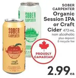 IGA Sober carpenter organic session Ipa or craft cider 473 ml offer