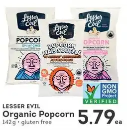 IGA Lesser Evil Organic Popcorn offer
