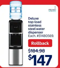 Walmart Deluxe top-load stainless steel water dispenser offer