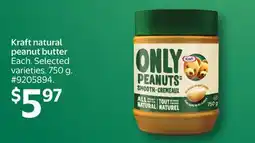 Walmart Kraft natural peanut butter offer
