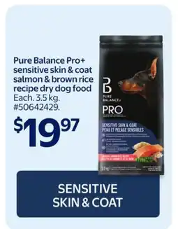 Walmart Pure Balance Pro+ sensitive skin & coat recipe dry dog food salmon & brown rice offer