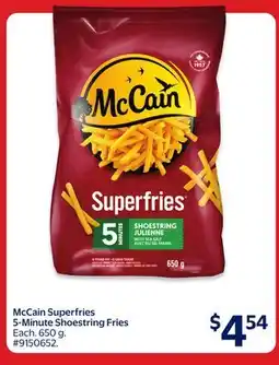 Walmart McCain Superfries 5-Minute Shoestring Fries offer