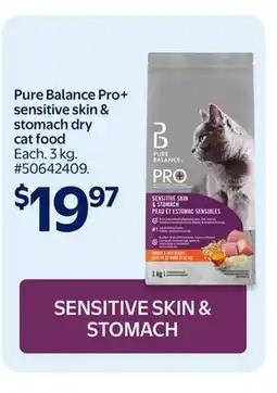 Walmart Pure Balance Pro+ sensitive skin & stomach dry cat offer
