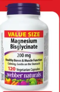 Walmart Webber Naturals magnesium 120s offer
