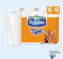 Walmart Royale Tiger Towel paper towels 6=8 rolls offer