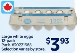 Walmart Large white eggs 12-pack offer