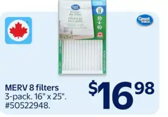 Walmart MERV 8 filters offer