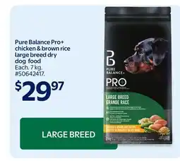 Walmart Pure Balance Pro+ chicken & brown rice large breed dry dog food offer