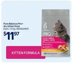 Walmart Pure Balance Pro+ dry kitten food offer