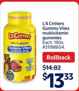 Walmart L'il Critters Gummy Vites multivitamin gummies offer