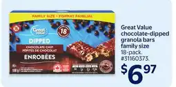 Walmart Great Value chocolate-dipped granola bars family size offer