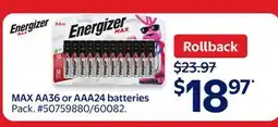 Walmart MAX AA36 or AAA24 batteries offer